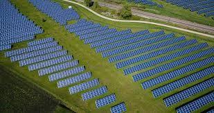 A typical rural solar farm for community solar.